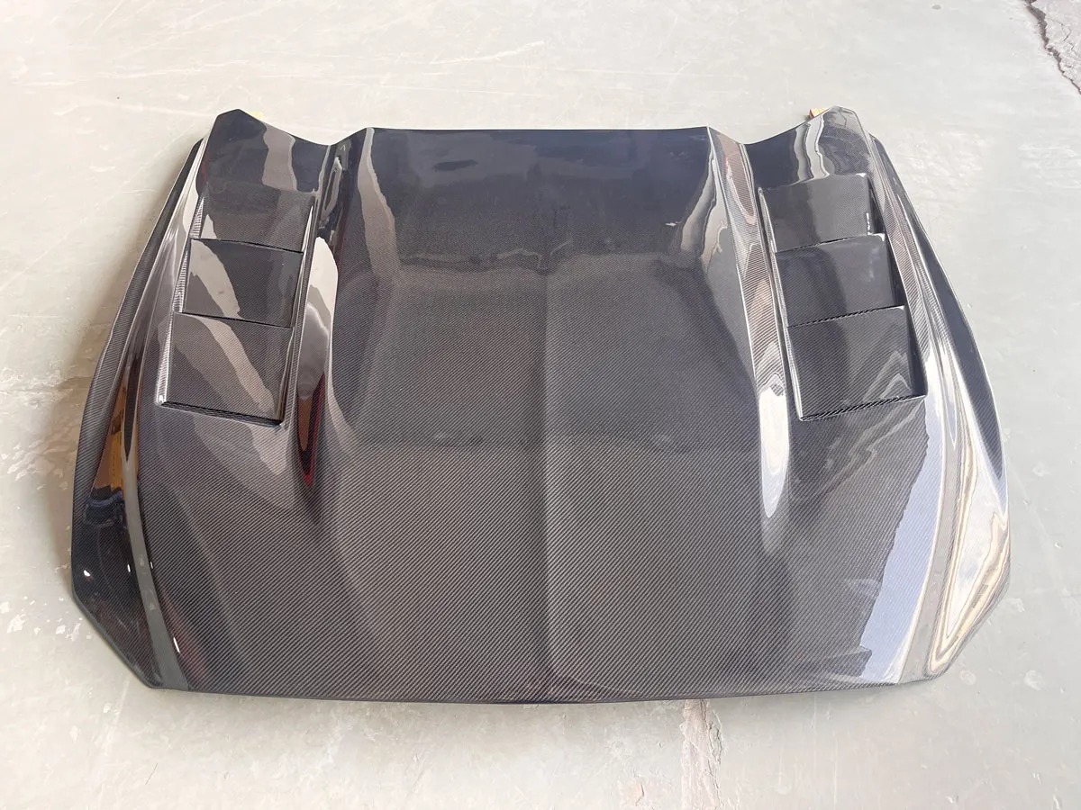 2017-2019 for  Mustang Carbon Fiber Front Bonnet Style Engine Hood Lid Cover with New Clip Items Included